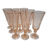 Set of 9 vintage Rosaline flutes