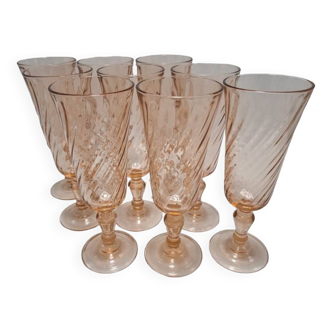 Set of 9 vintage Rosaline flutes
