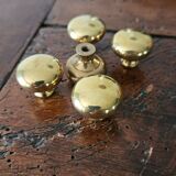 5 polished brass furniture knobs