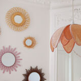 Flower rattan pendant light