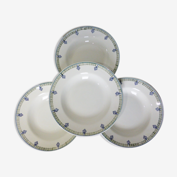 4 assiettes creuses vintage de St Amand