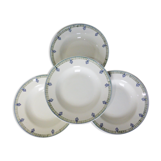 4 vintage soup plates from St Amand