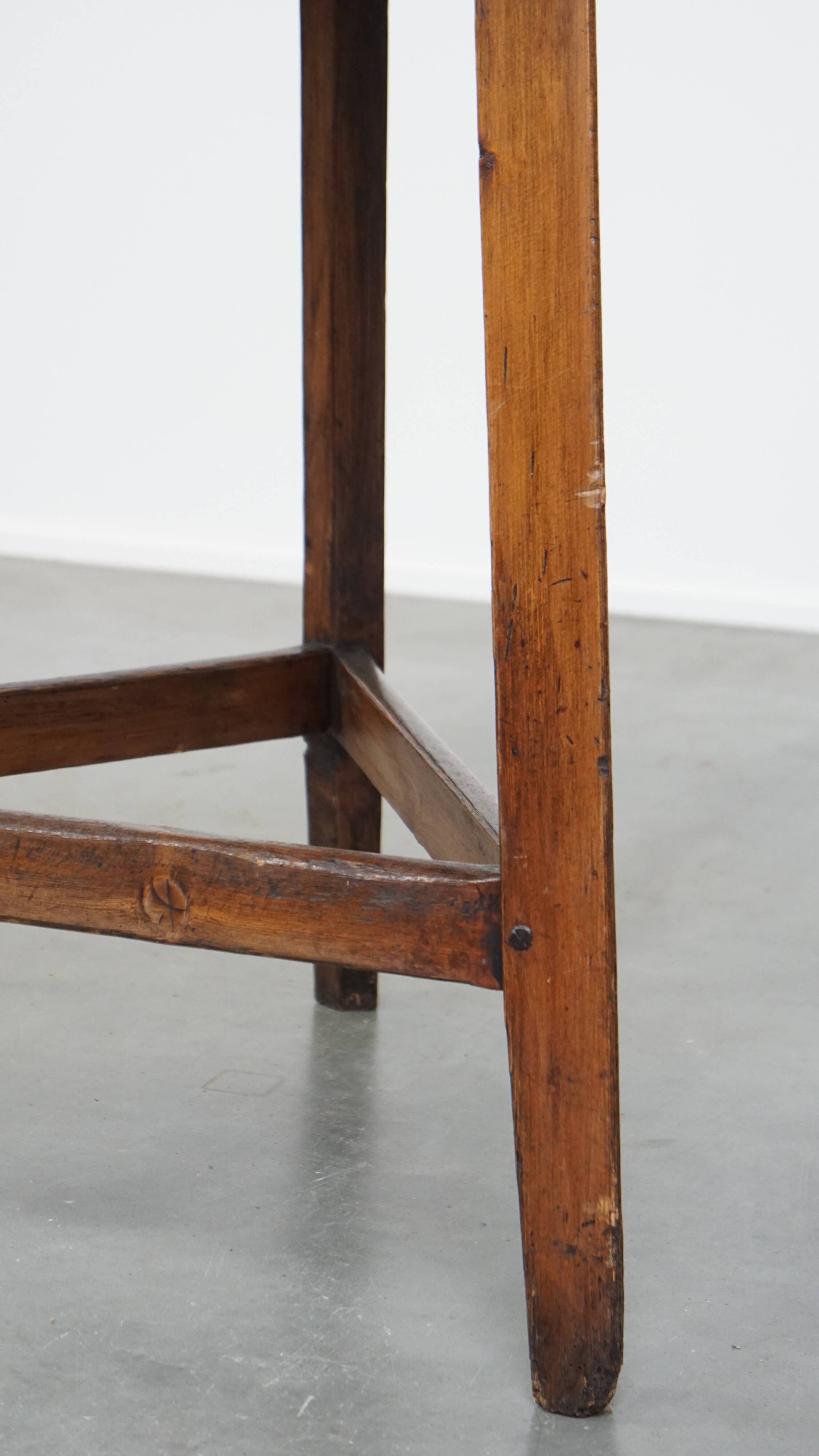 Antique English pinewood cricket table/side table from the late 18th century