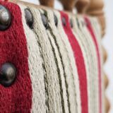 1970s, Danish highback rocking chair, oak wood, furniture wool, original condition.