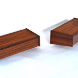 Vintage rosewood floating bedside tables. Set of two. 1960s