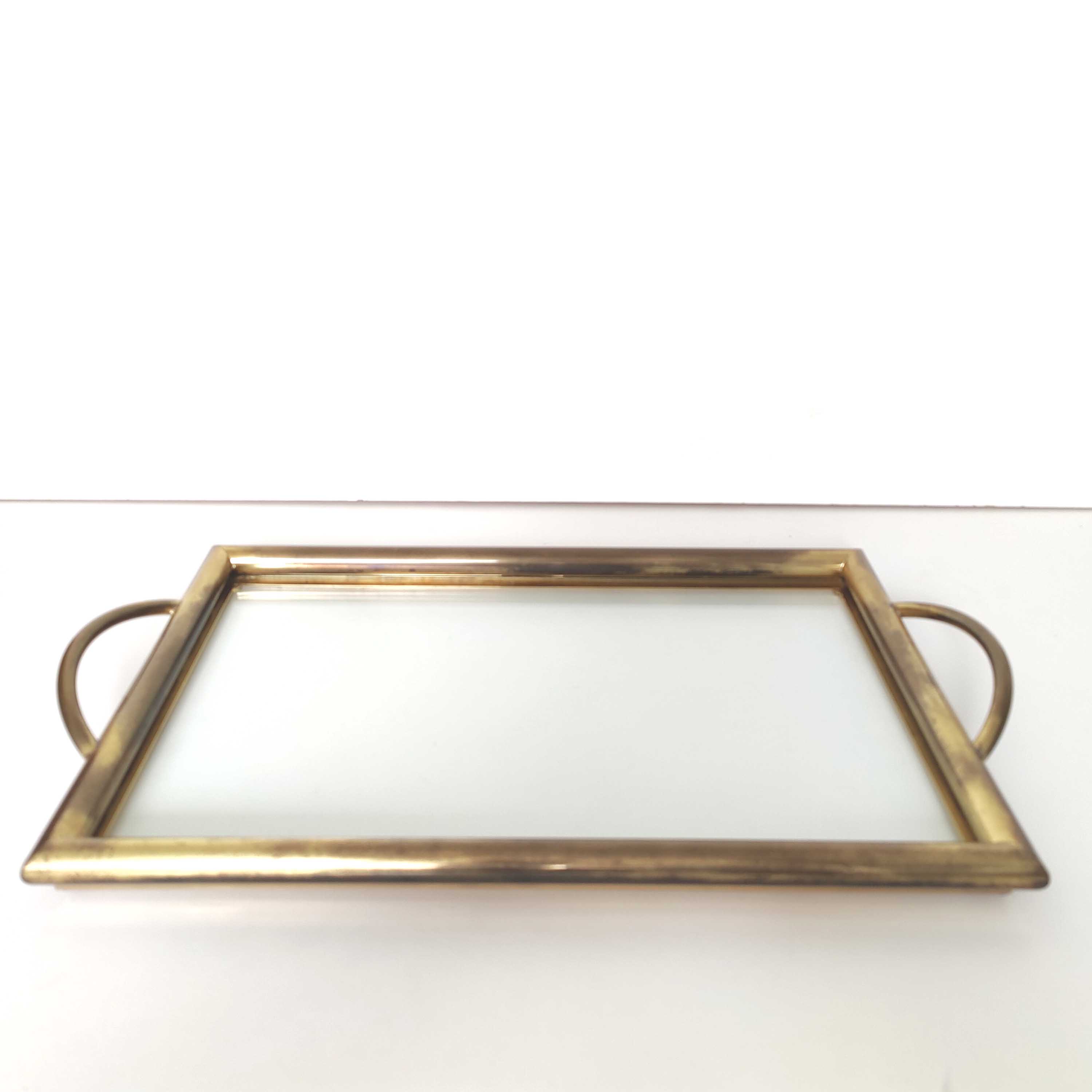 Plateau laiton et verre