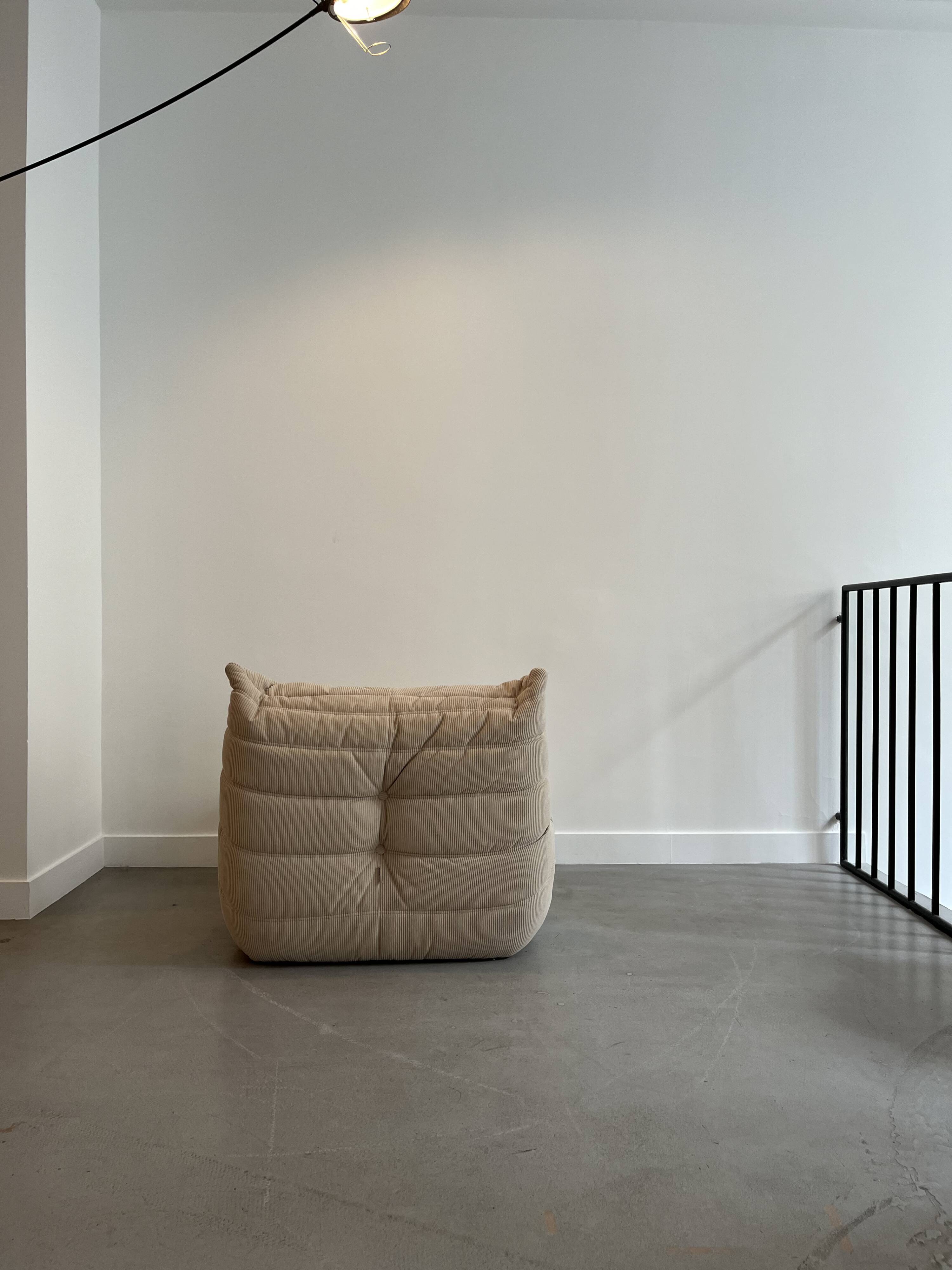 Togo Beige armchair by Michel Ducaroy for Ligne Roset