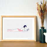 Illustration A4 naiade no. 4/8 bretagne baigneuse mer