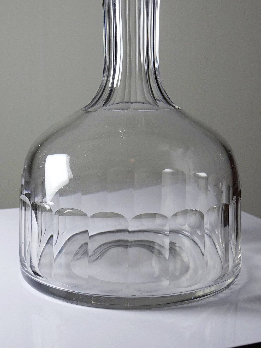 Antique wine decanter, faceted cut crystal