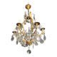 Louis XV style bronze chandelier with crystals and 6 lights