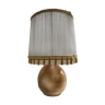 Lampe Louis Thiam Nancy céramique beige avec abat-jour tissu blanc vintage