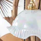 Paire de lampes baladeuses avec globe en opaline