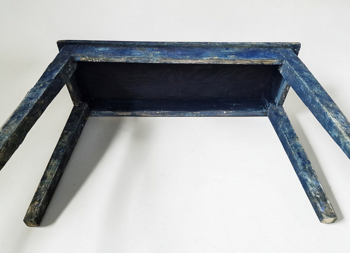 Blue patinated wooden console