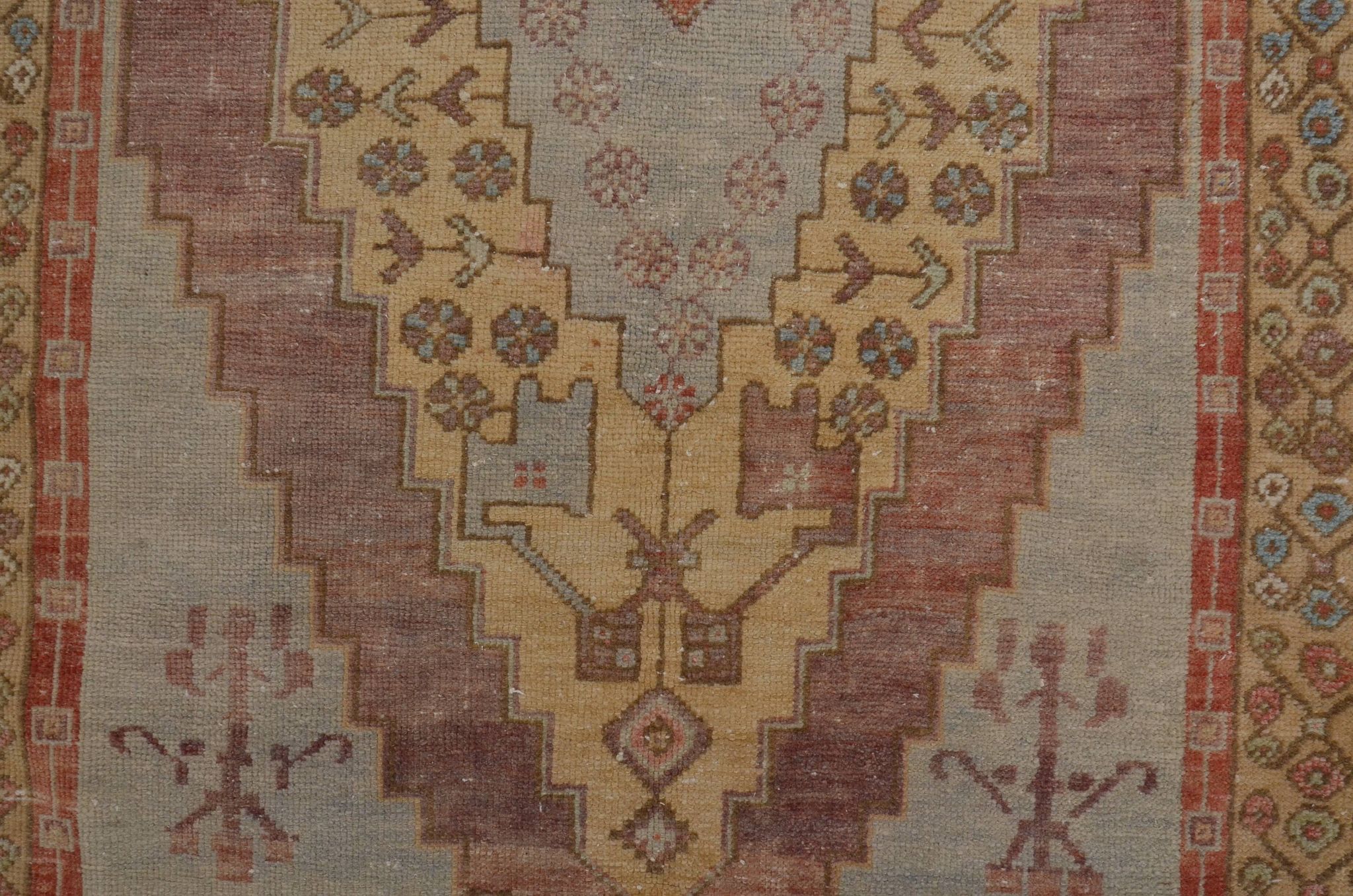 Tapis Oushak vintage noué à la main sku 1455