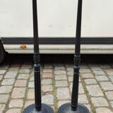 Set of 2 wooden floor lamps