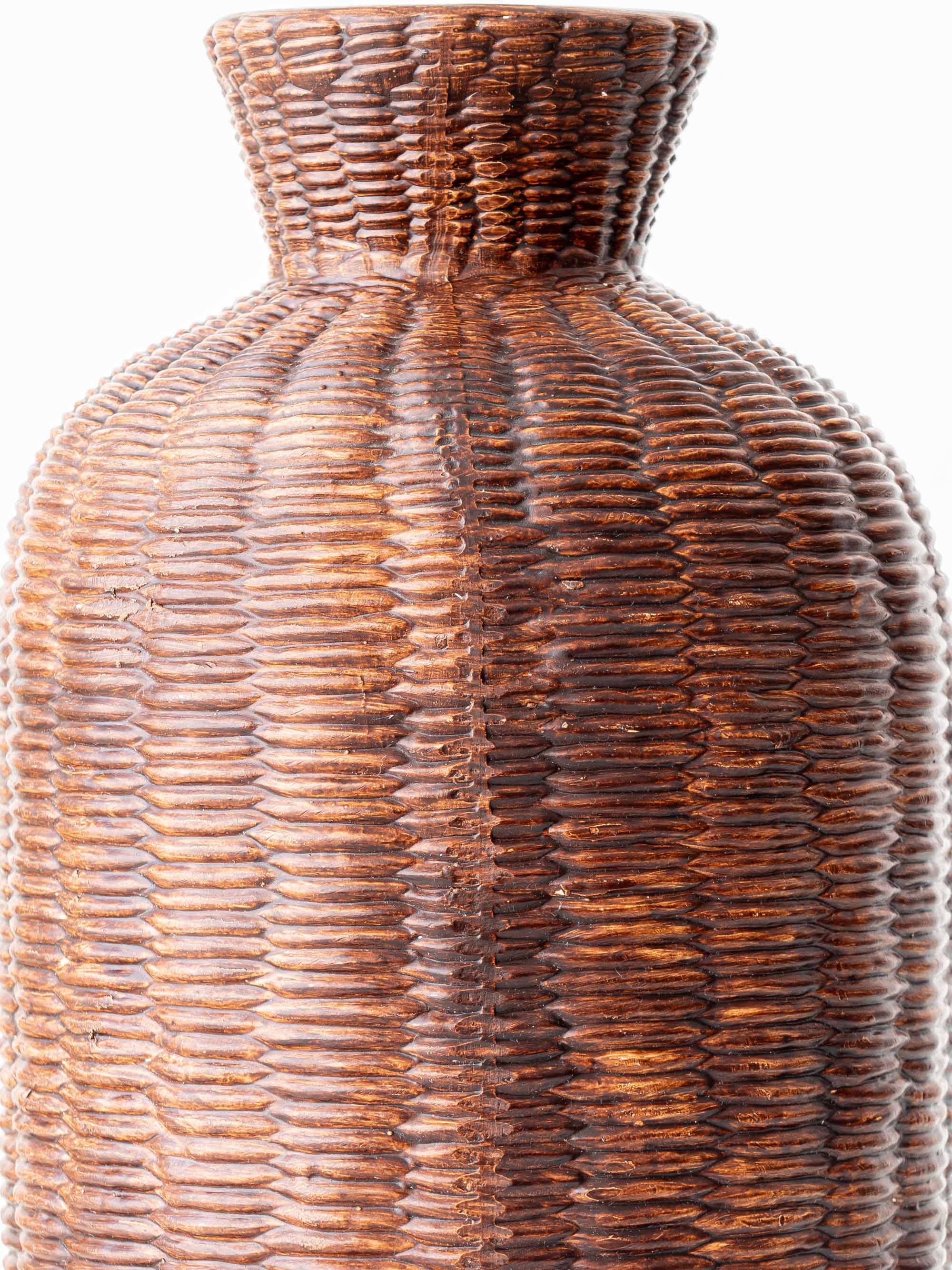 Ceramic Trompe L'Oeil Wicker Table Lamp with New Woven Cream Cord Lampshade