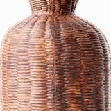 Ceramic Trompe L'Oeil Wicker Table Lamp with New Woven Cream Cord Lampshade