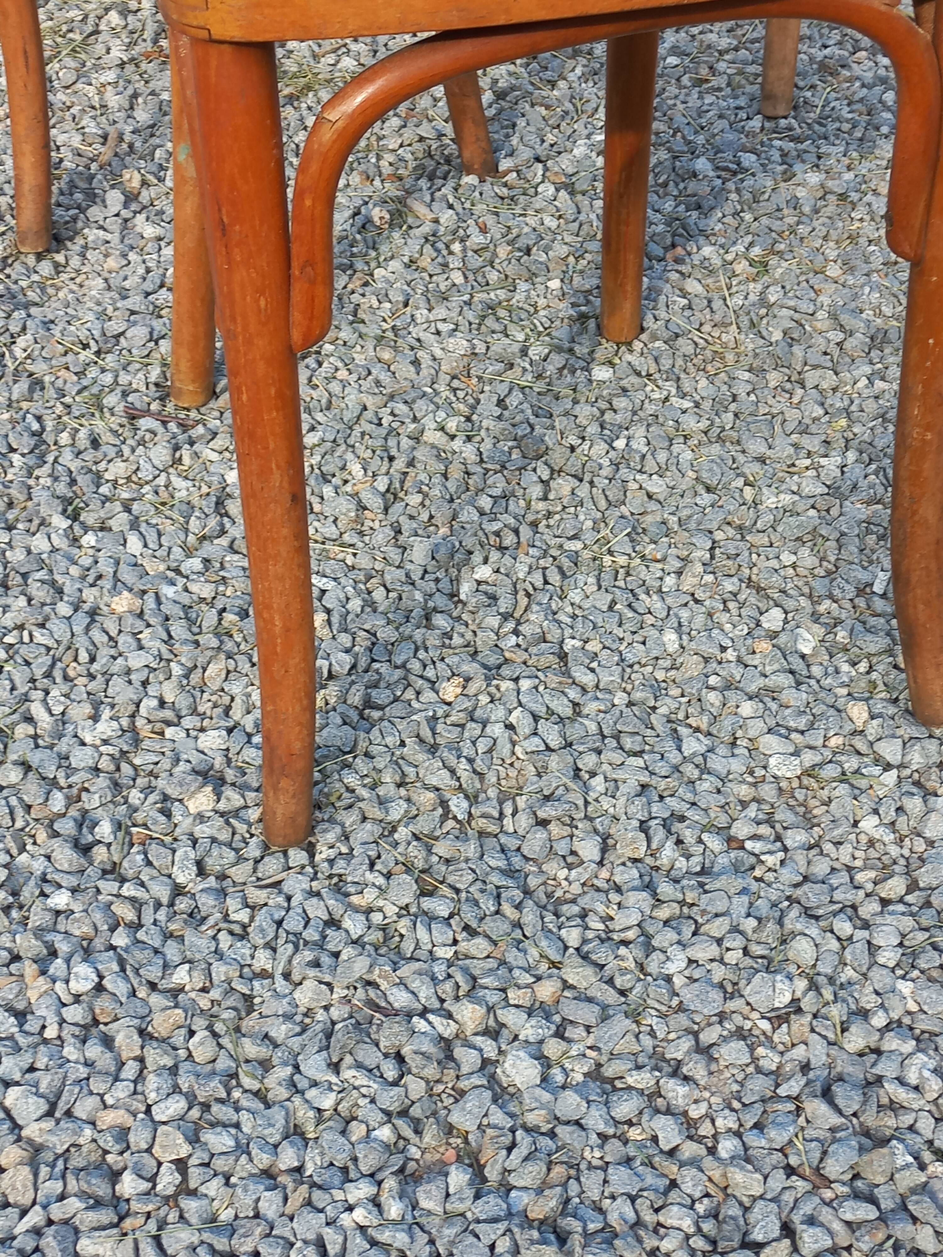 Set of 4 Thonet bistro chairs from the 1950s.