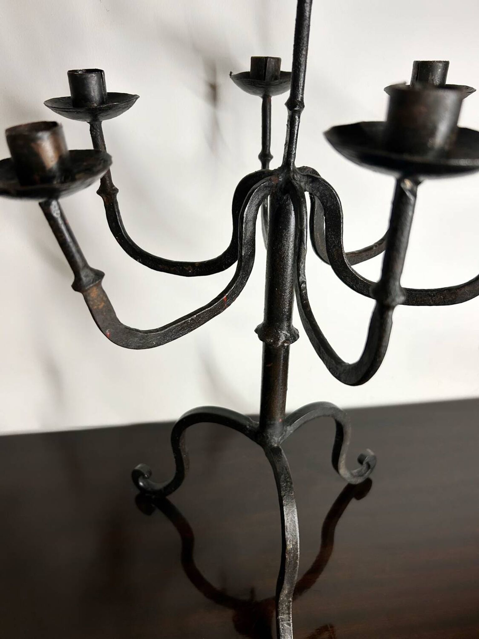 Brutalist wrought iron candlestick from the 60s