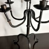 Brutalist wrought iron candlestick from the 60s