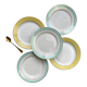 5 Small vintage mismatched yellow and green plates 1950
