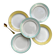 5 Small vintage mismatched yellow and green plates 1950