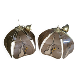2 art deco pendant lights