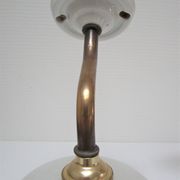 Pair of porcelain sconces brass glass of clchy white art deco