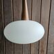 Scandinavian style pendant light in teak and opaline Louis Kalf