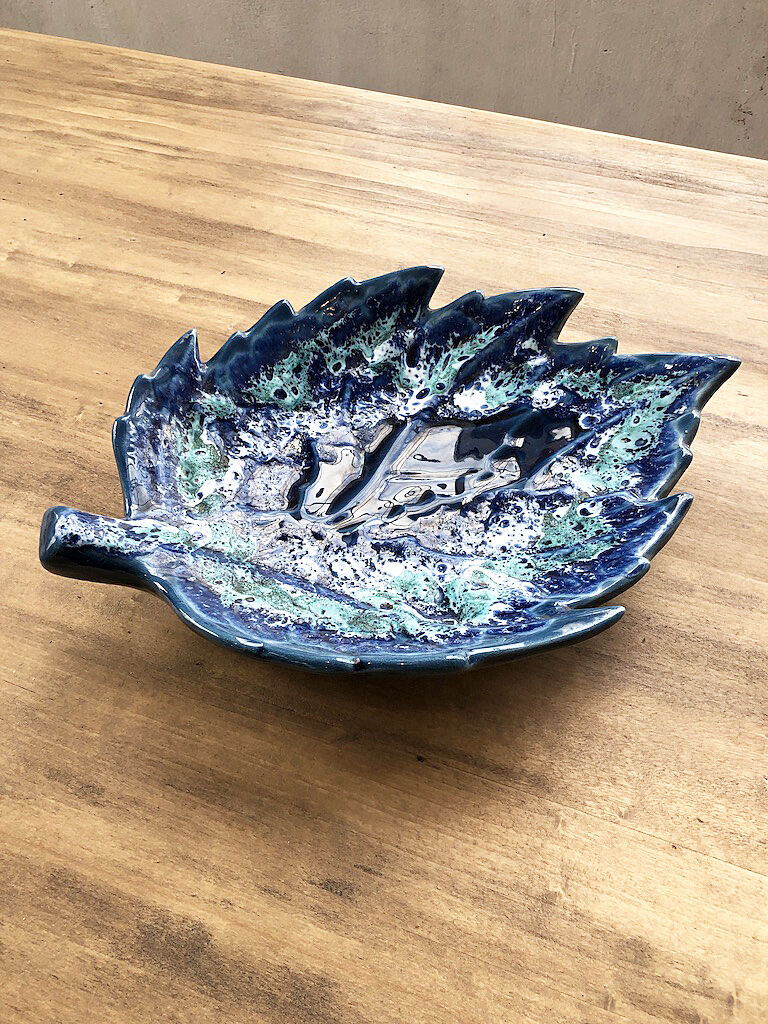 Vallauris blue ceramic sheet dish