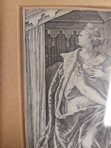 Philip Galle (1537-1612) "Lucretia" Engraving Burin