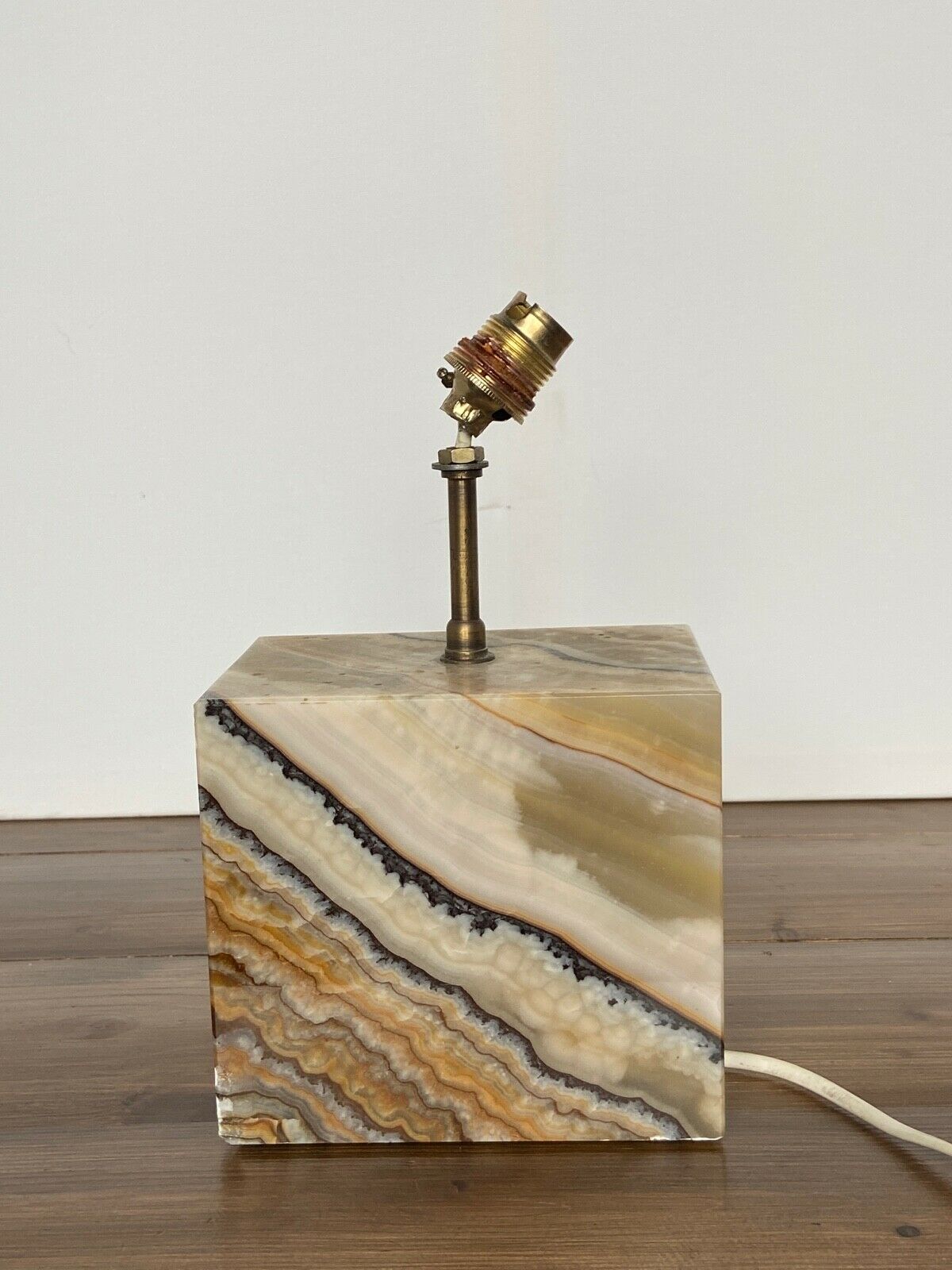 LAMP 1970 ON ONYX FOOT DESIGN FRENCH WORK MARMARA