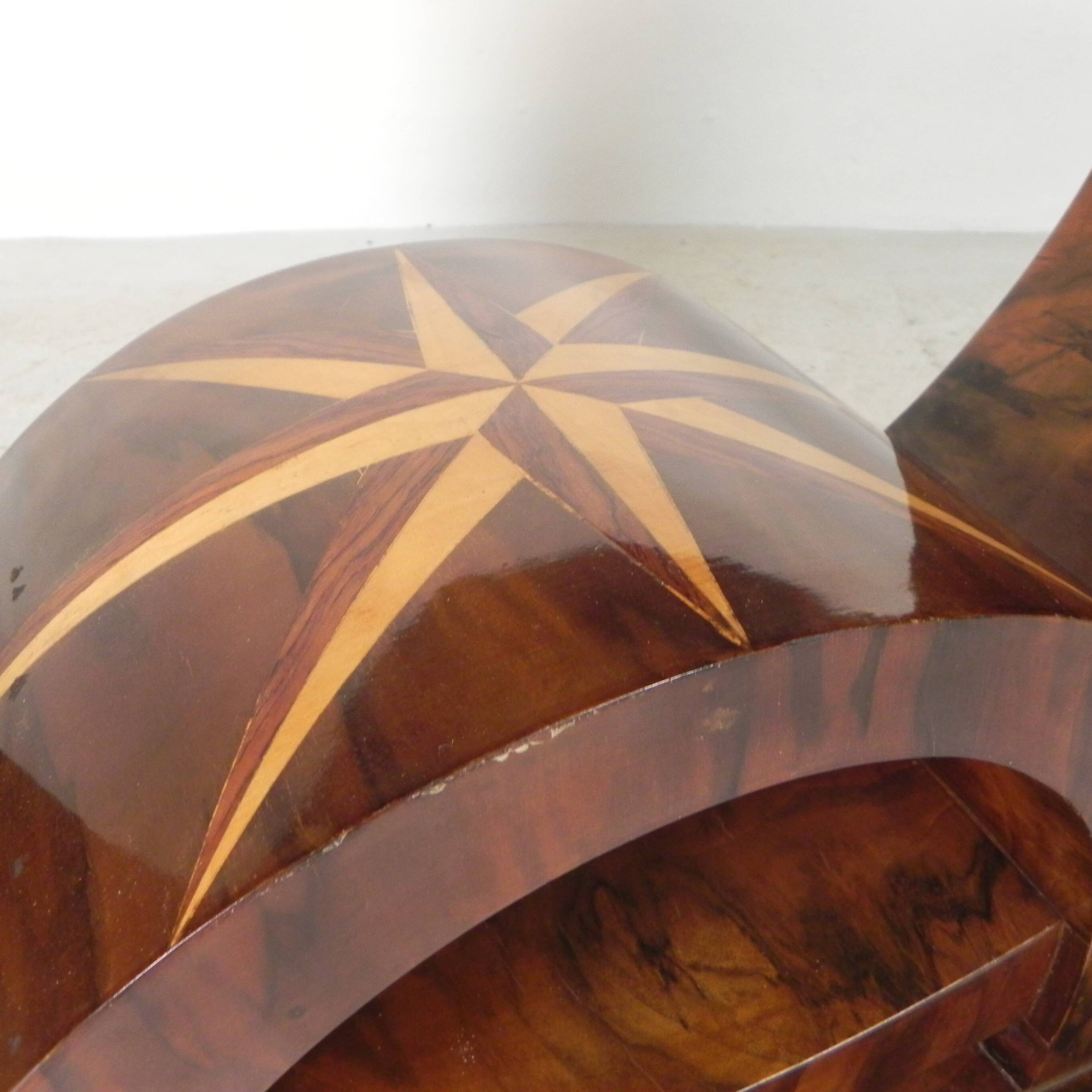 Art Deco style console table in wood marquetry