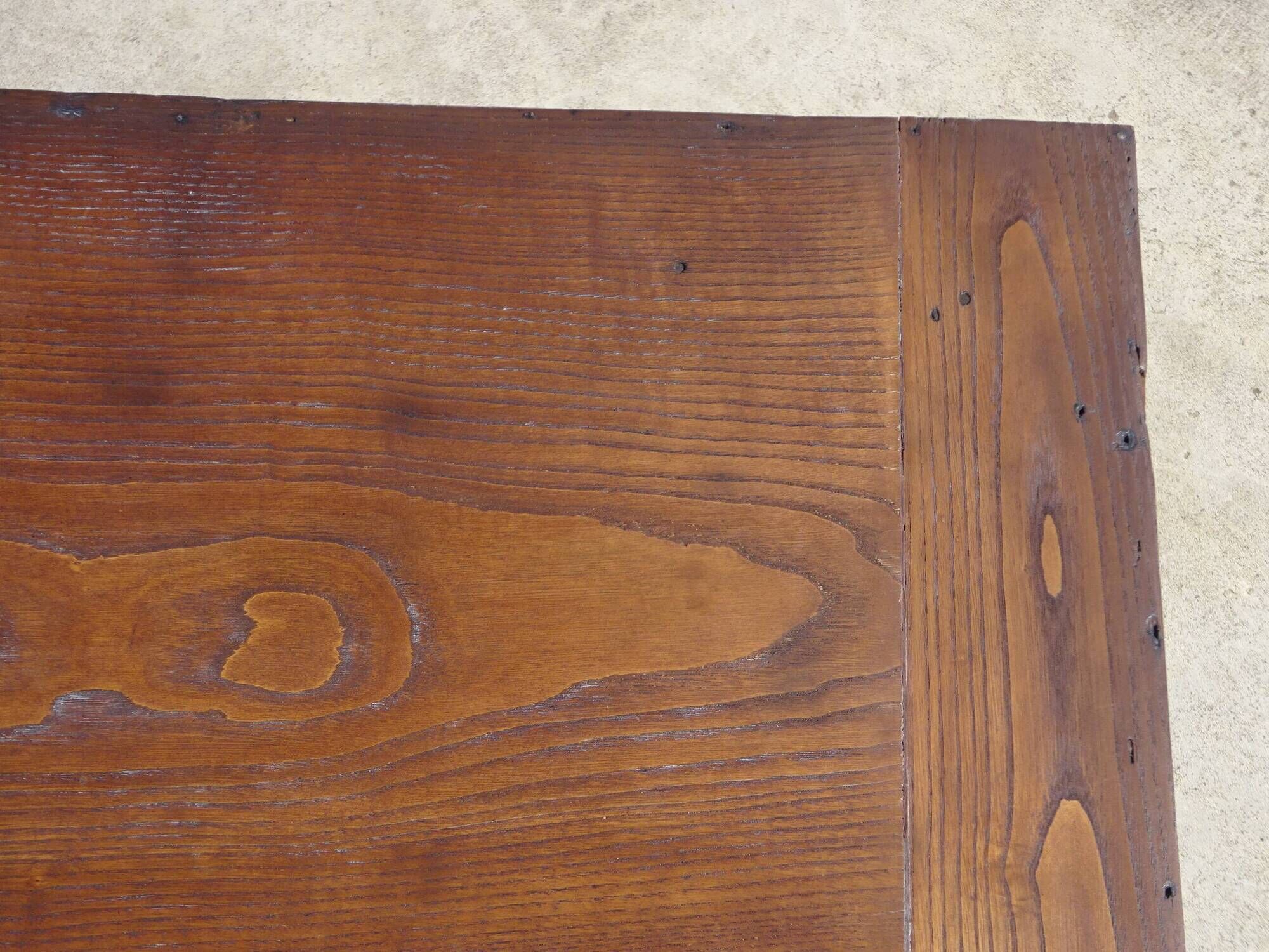 Restored antique farmhouse table, made entirely of solid oak.