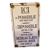 Advertising metal plaque