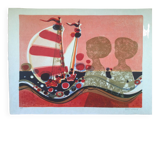 The Angeliaues III. Lithograph by Frédéric MENGUY, 1927-2007