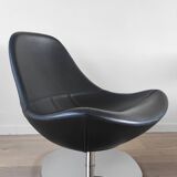 Pair of Tirup Ikea leather armchairs