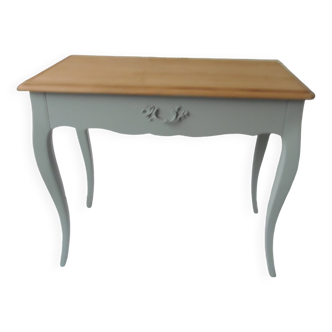 Console, side desk of beautiful craftsmanship re-enchanted in verdigris