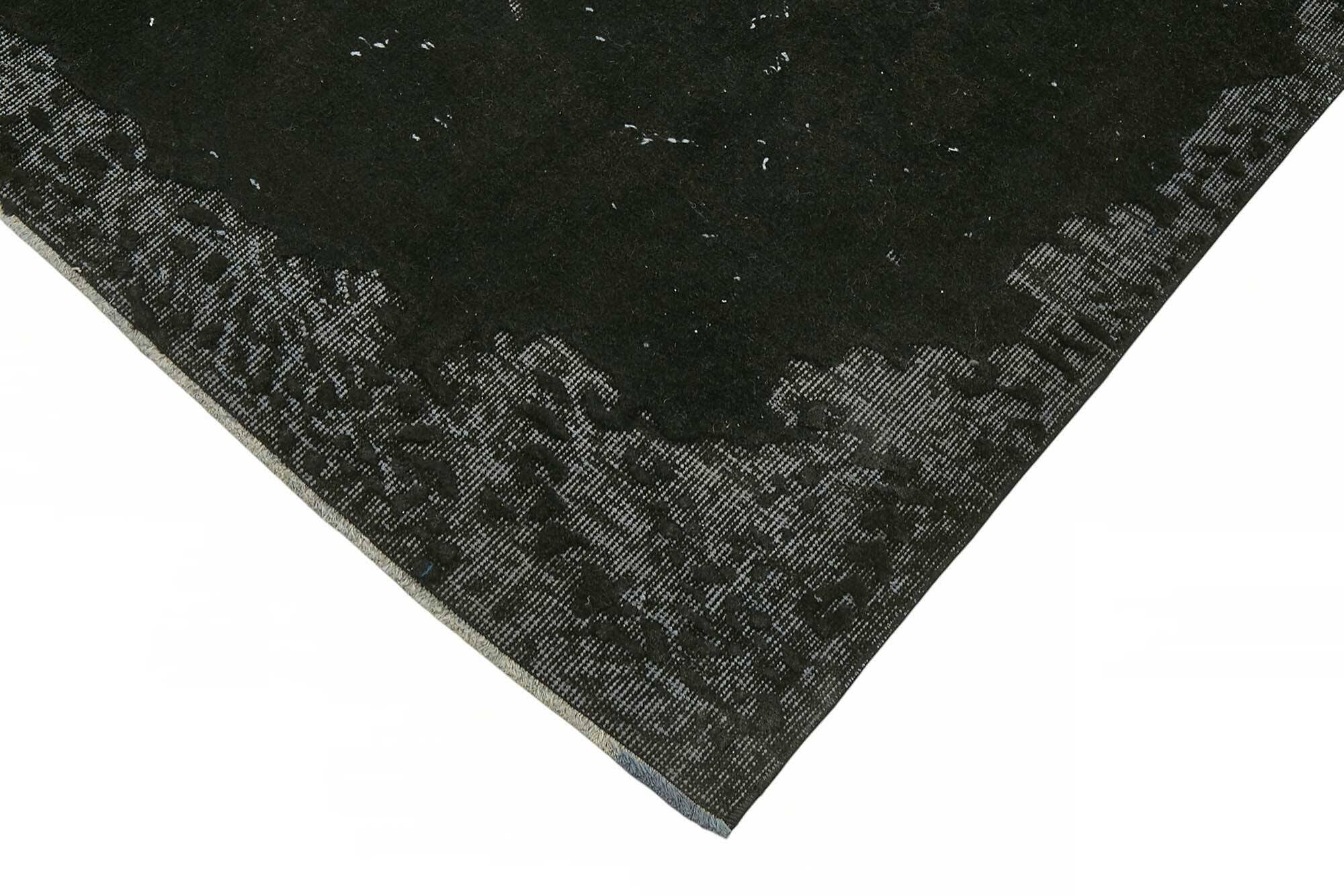 Overdyed Wool Vintage Handmade Carved Rug 169 cm x 288 cm