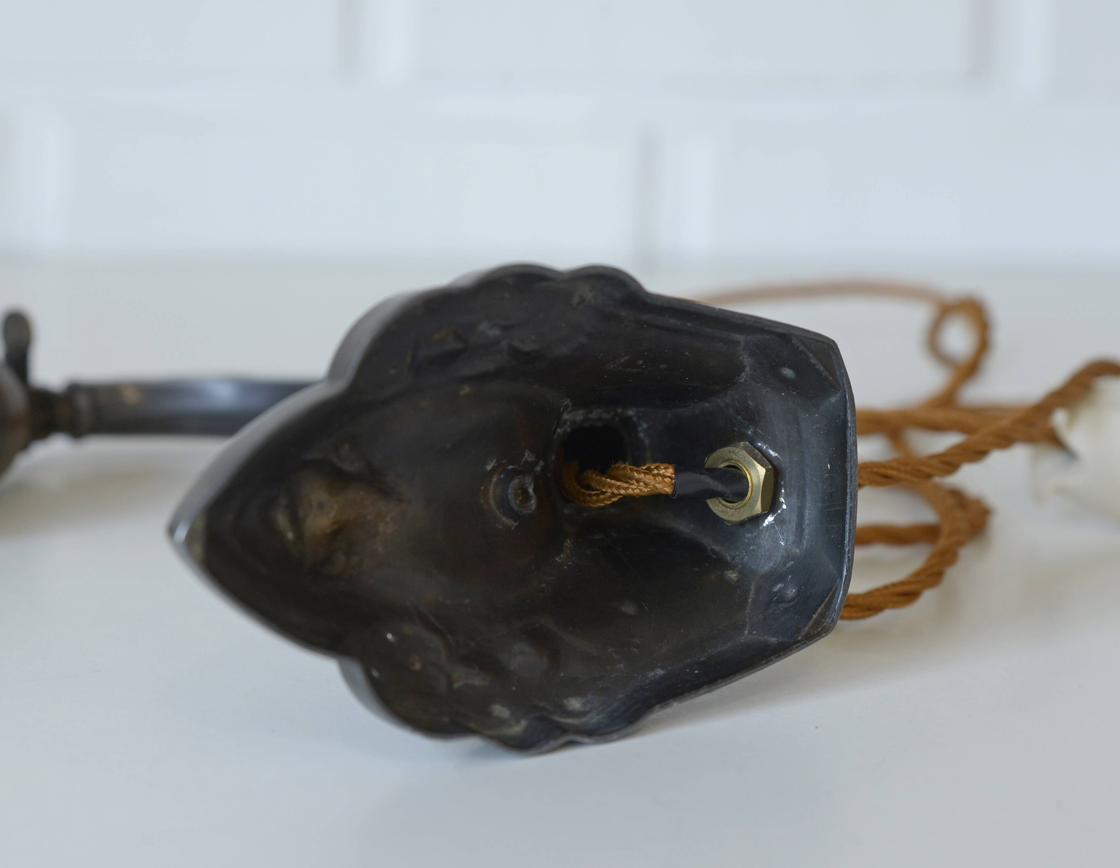 Lampe de bureau antique Art Nouveau lampe de table lampe de chevet en laiton Autriche années 1920