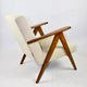 Vintage Beige Boucle and Rosewood Model like B-310 Lounge Chair, 1970s