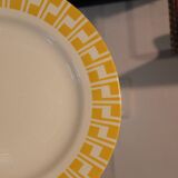 Assiette plate-Faïencerie de Sarreguemines-Liseré jaune d'or