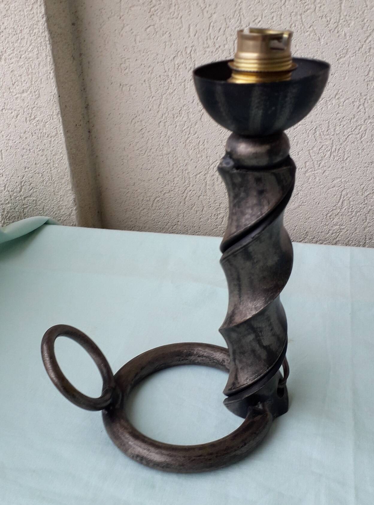 Pair of wrought iron lamp bases