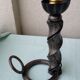 Paire de pieds de lampes en fer forgé
