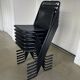 Black metal stacking chairs, Arrben Italy, 80s