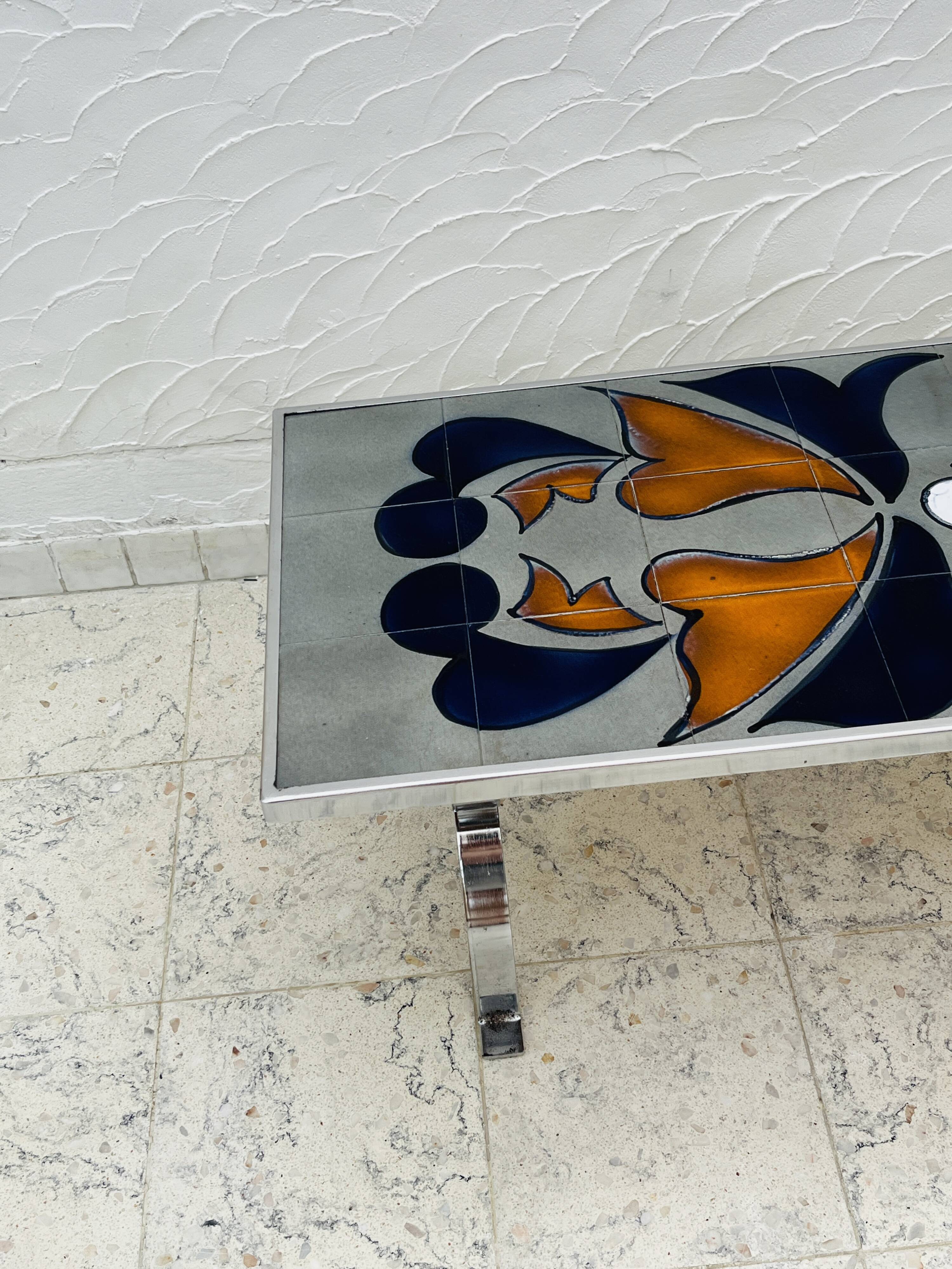 Metakore coffee table in ceramic from vallauris, signed cedem.