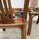 Set of 4 Rausch Rattan Curved Rattan Chairs - Floral Velvet Seats
