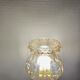 Lampes à poser vintage – Pieds bois repeints mauve brillant + globes a