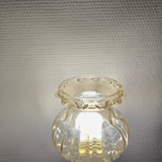 Vintage table lamps – Repainted glossy purple wooden bases + globes a