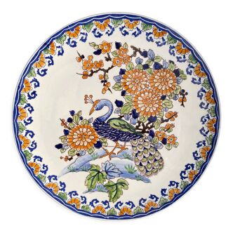 Assiette Gien décor au paon